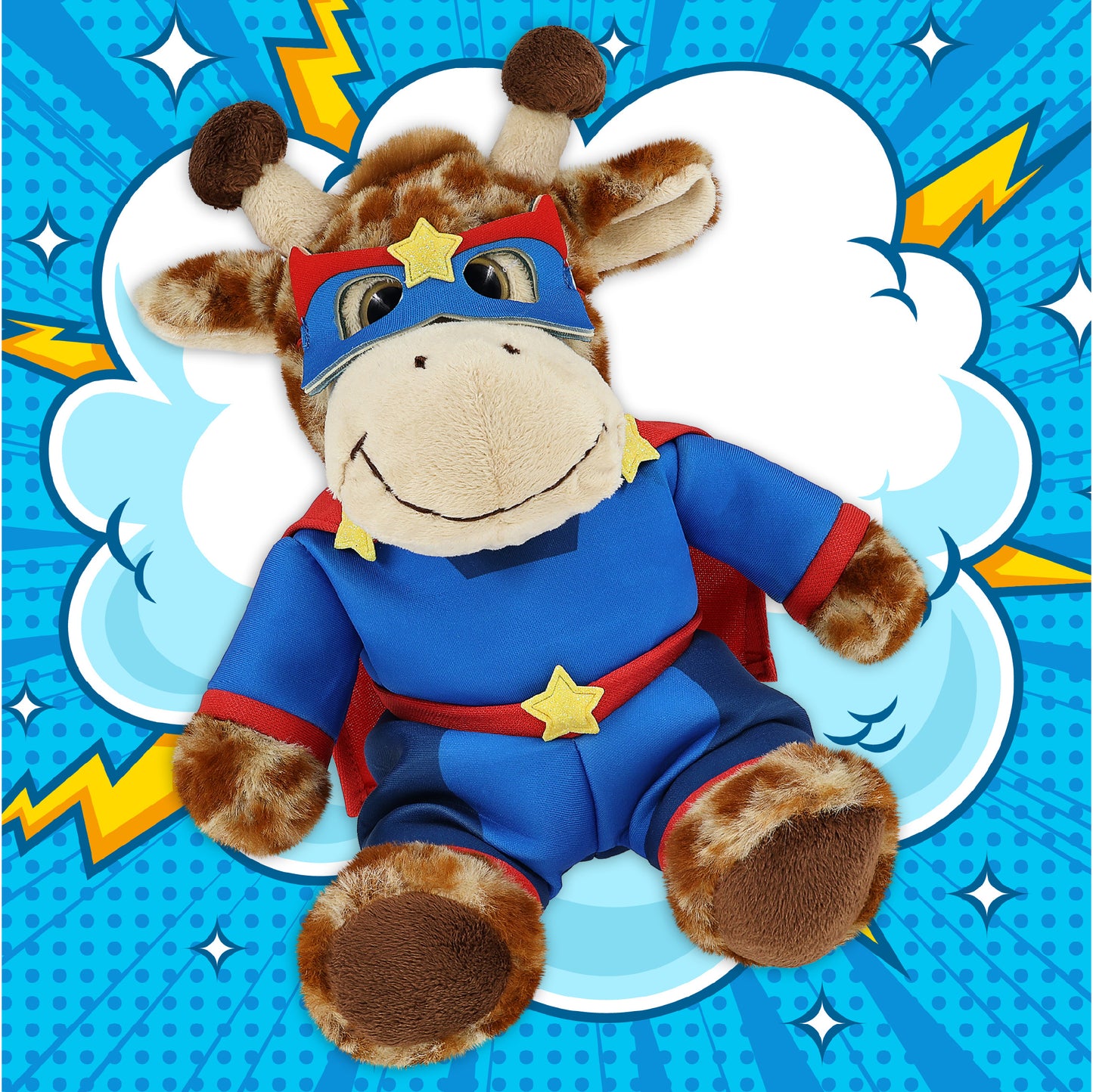 SUPER-SOFT PLUSH - SITTING GIRAFFE SUPER HERO
