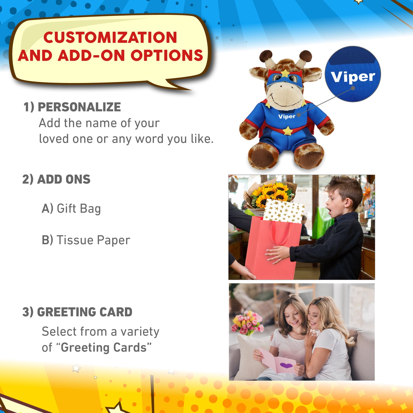 SUPER-SOFT PLUSH - SITTING GIRAFFE SUPER HERO