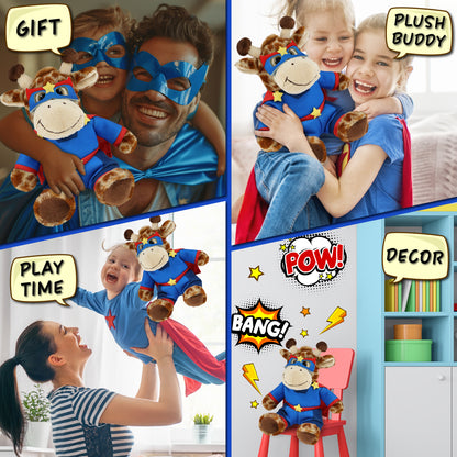 SUPER-SOFT PLUSH - SITTING GIRAFFE SUPER HERO