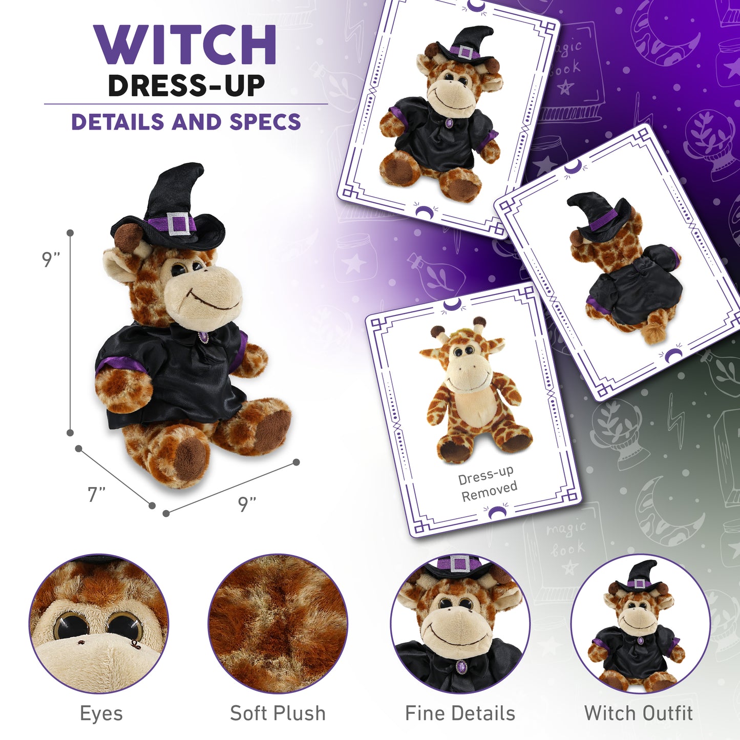 SUPER-SOFT PLUSH - SITTING GIRAFFE WITCH