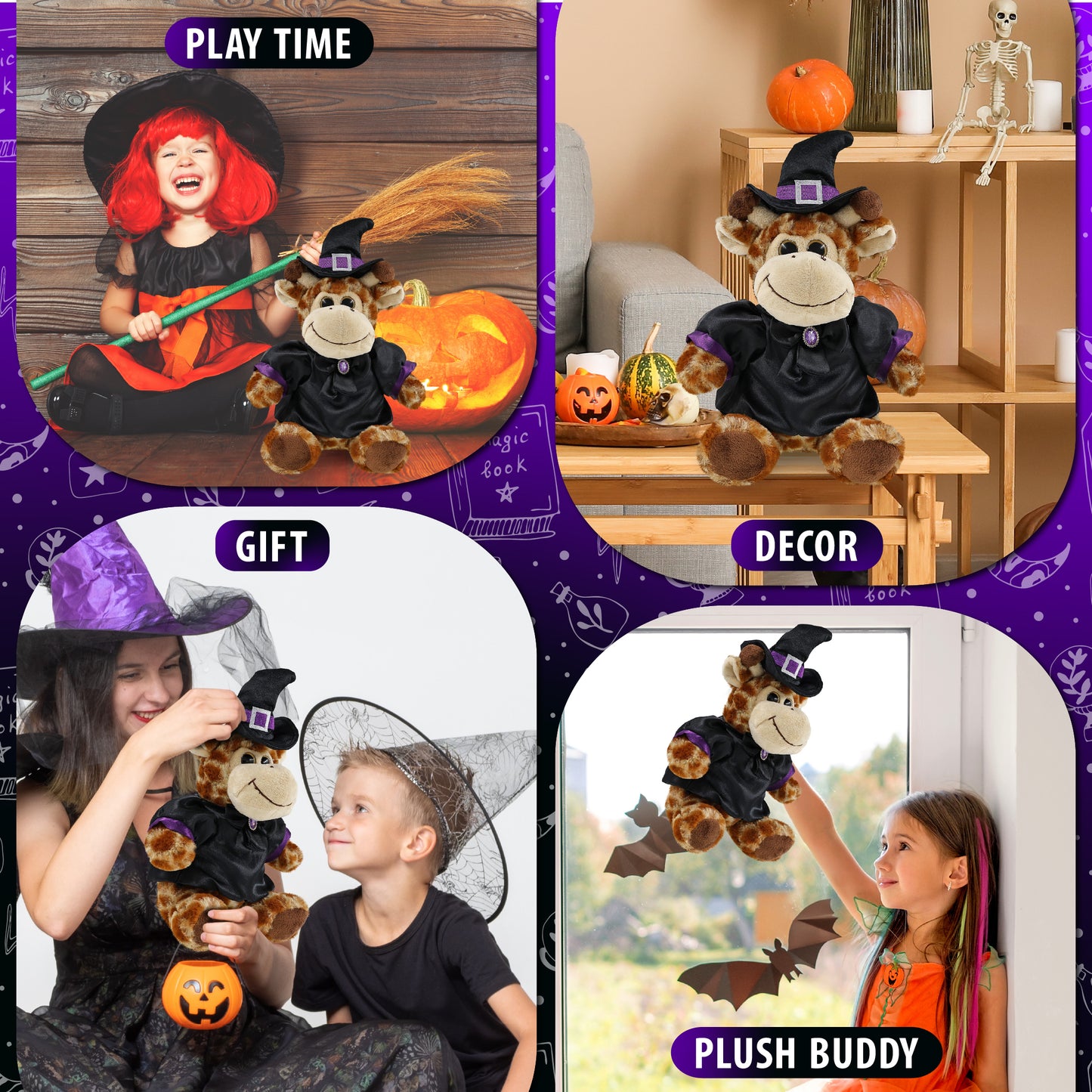 SUPER-SOFT PLUSH - SITTING GIRAFFE WITCH