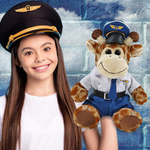 SUPER-SOFT PLUSH - SITTING GIRAFFE WITH PILOT DRESS UP