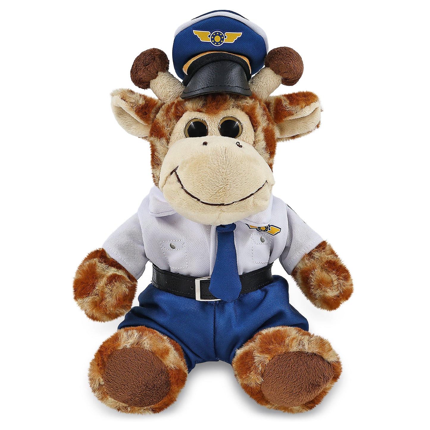 SUPER-SOFT PLUSH - SITTING GIRAFFE WITH PILOT DRESS UP