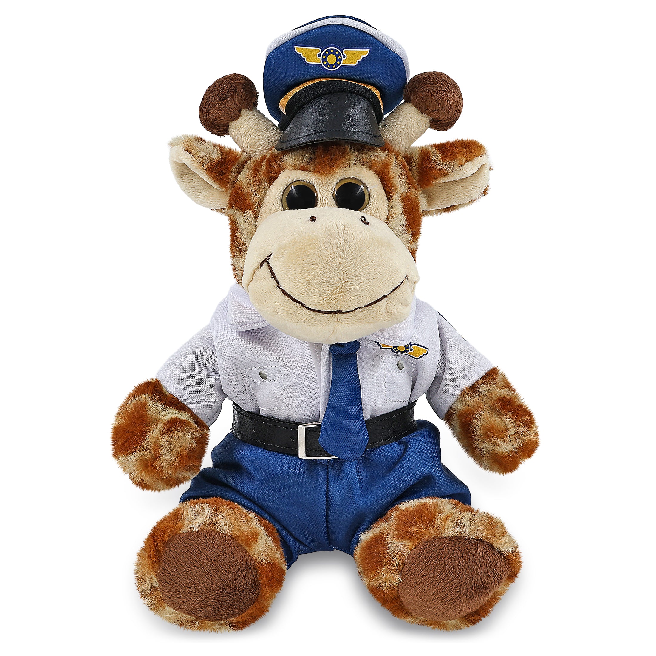 SUPER-SOFT PLUSH - SITTING GIRAFFE WITH PILOT DRESS UP