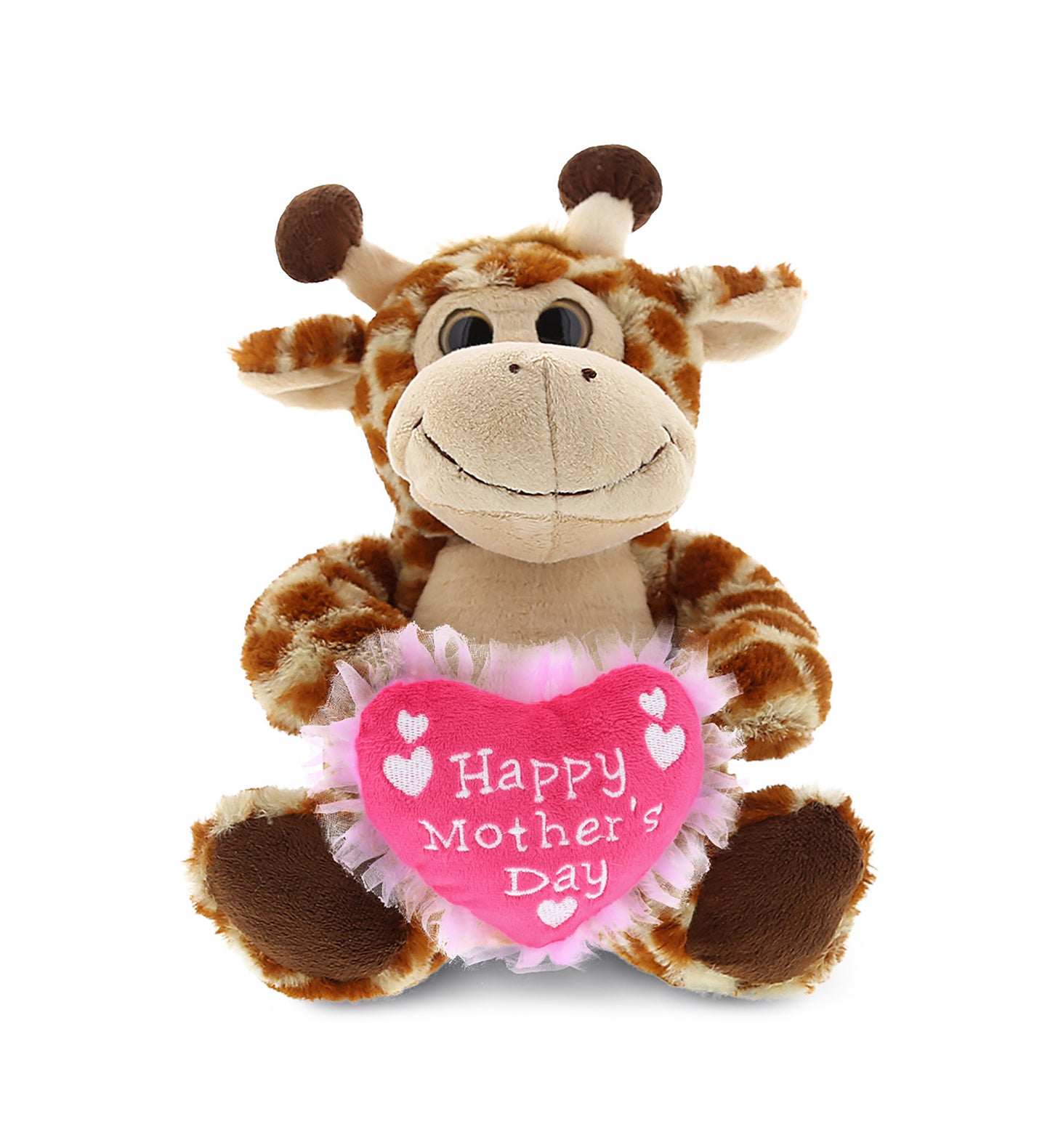PLUSH MOTHERS DAY HEART - SUPER-SOFT PLUSH - SITTING GIRAFFE