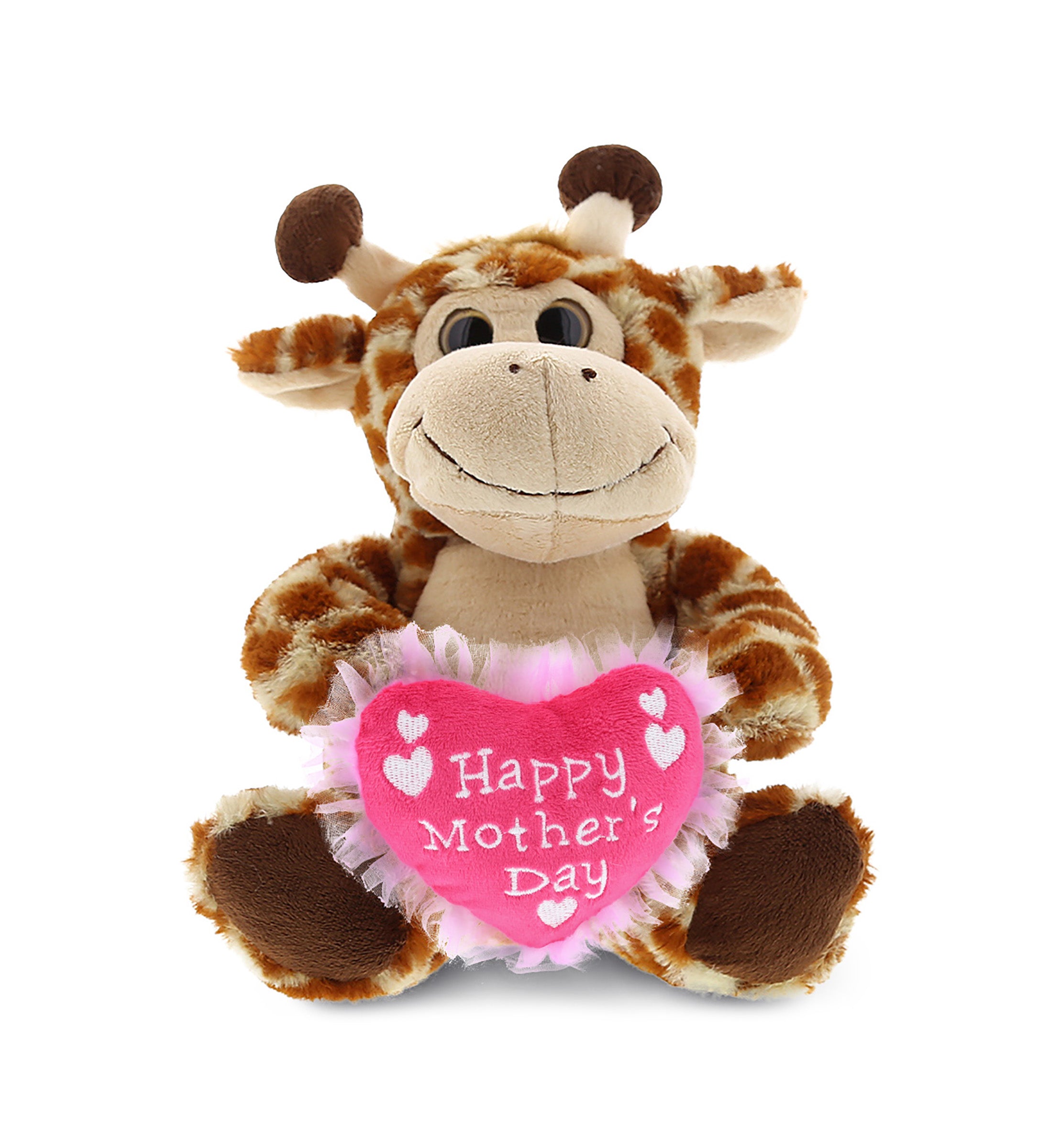 PLUSH MOTHERS DAY HEART - SUPER-SOFT PLUSH - SITTING GIRAFFE