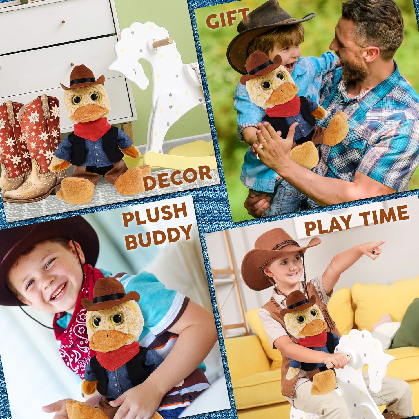 SUPER-SOFT PLUSH - SITTING DUCK COWBOY DRESS UP