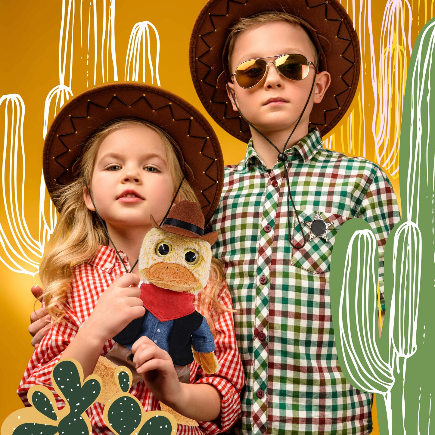 SUPER-SOFT PLUSH - SITTING DUCK COWBOY DRESS UP