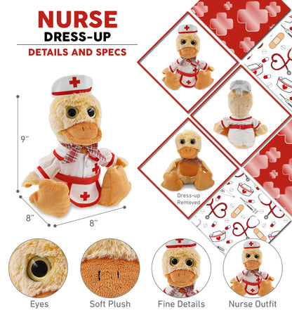 SUPER-SOFT PLUSH - SITTING DUCK With NURSE Dress-Up