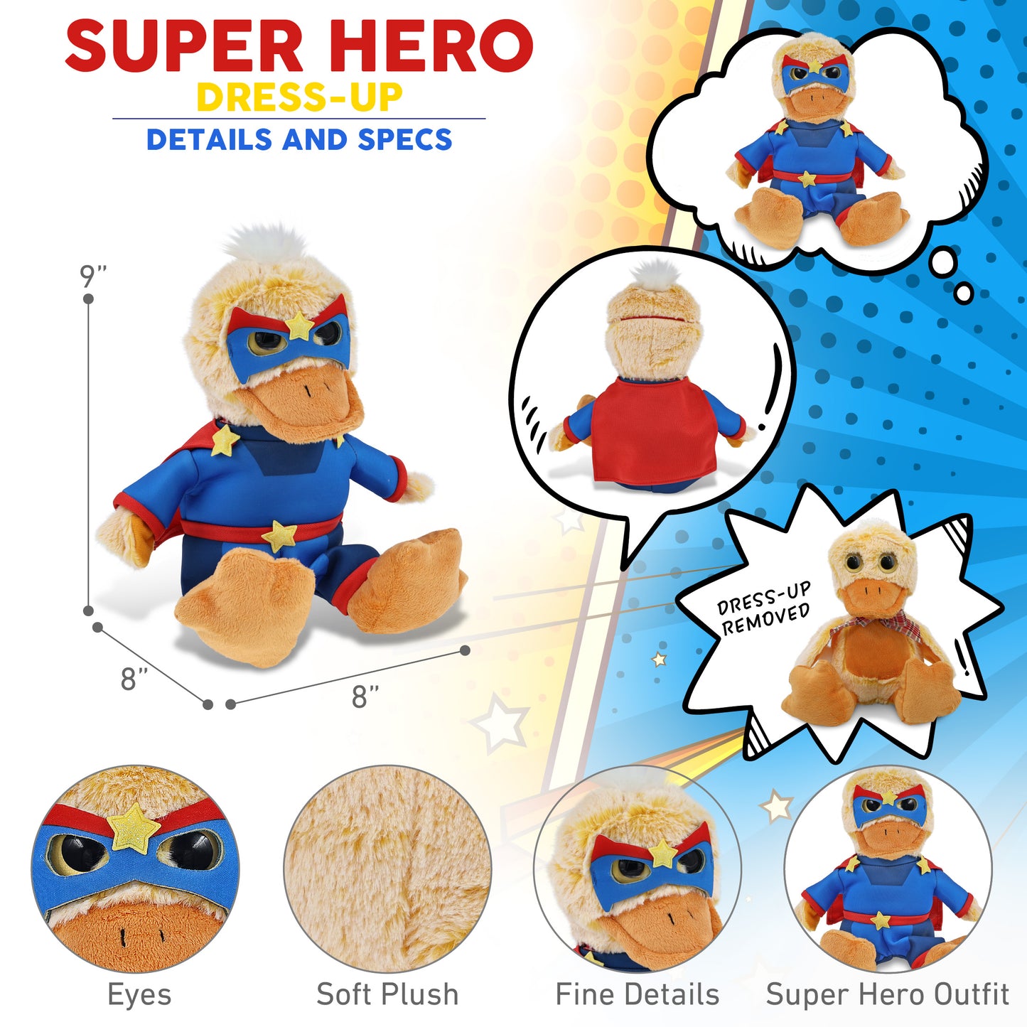 SUPER-SOFT PLUSH - SITTING DUCK SUPER HERO