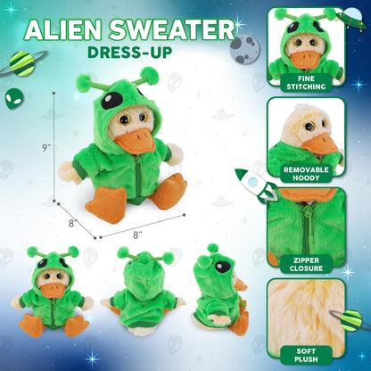 SUPER-SOFT PLUSH - SITTING DUCK WITH ALIEN SWEATER