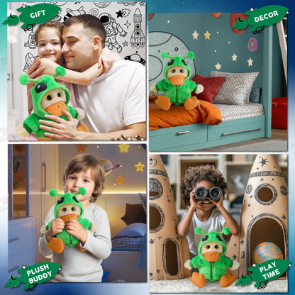 SUPER-SOFT PLUSH - SITTING DUCK WITH ALIEN SWEATER