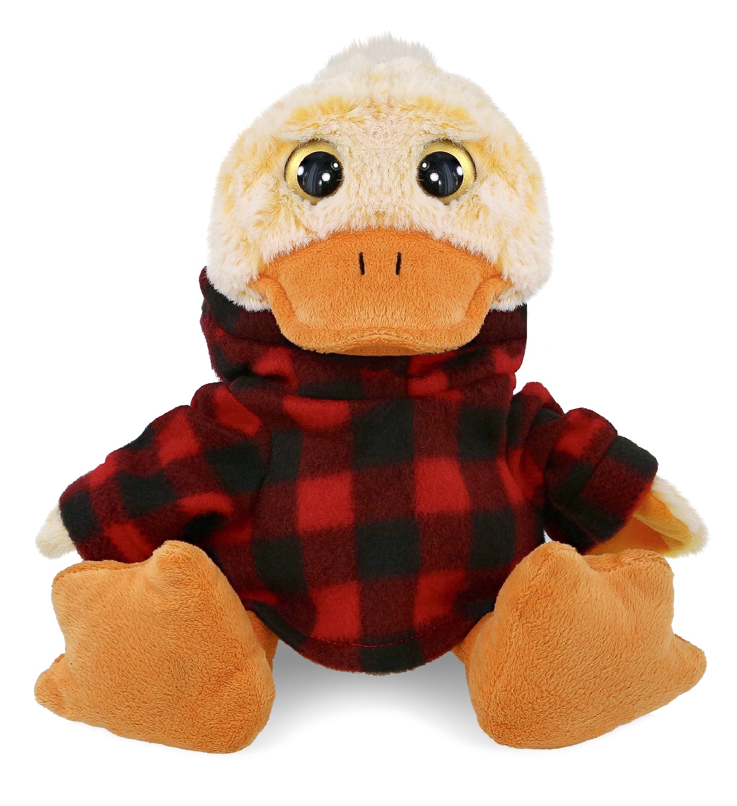 PLUSH RED PLAID HOODIE - SUPER-SOFT PLUSH - SITTING DUCK