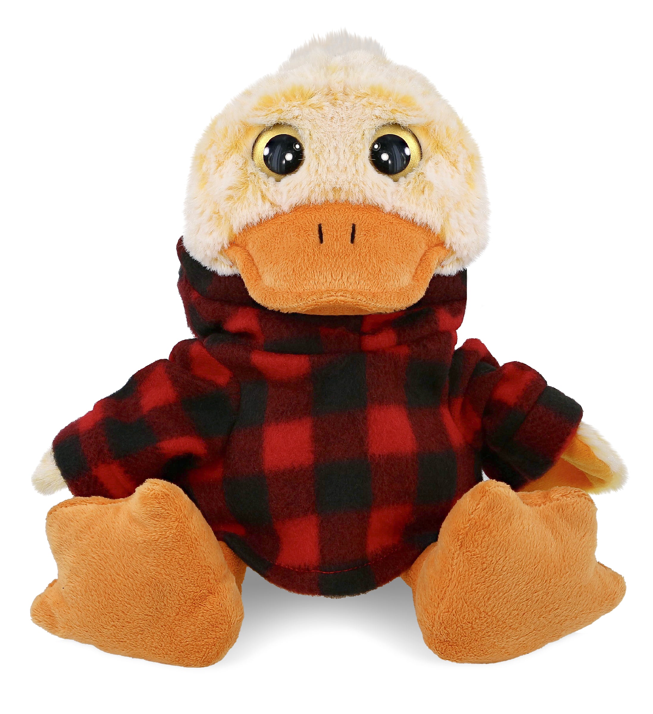 PLUSH RED PLAID HOODIE - SUPER-SOFT PLUSH - SITTING DUCK