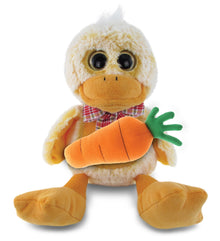 DolliBu Happy Easter Super Soft Plush Sitting Duck with Carrot Plush - 9 Inches