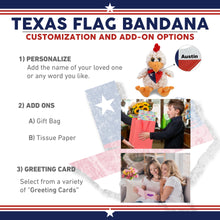 SUPER-SOFT PLUSH - SITTING ROOSTER WITH TEXAS FLAG BANDANA