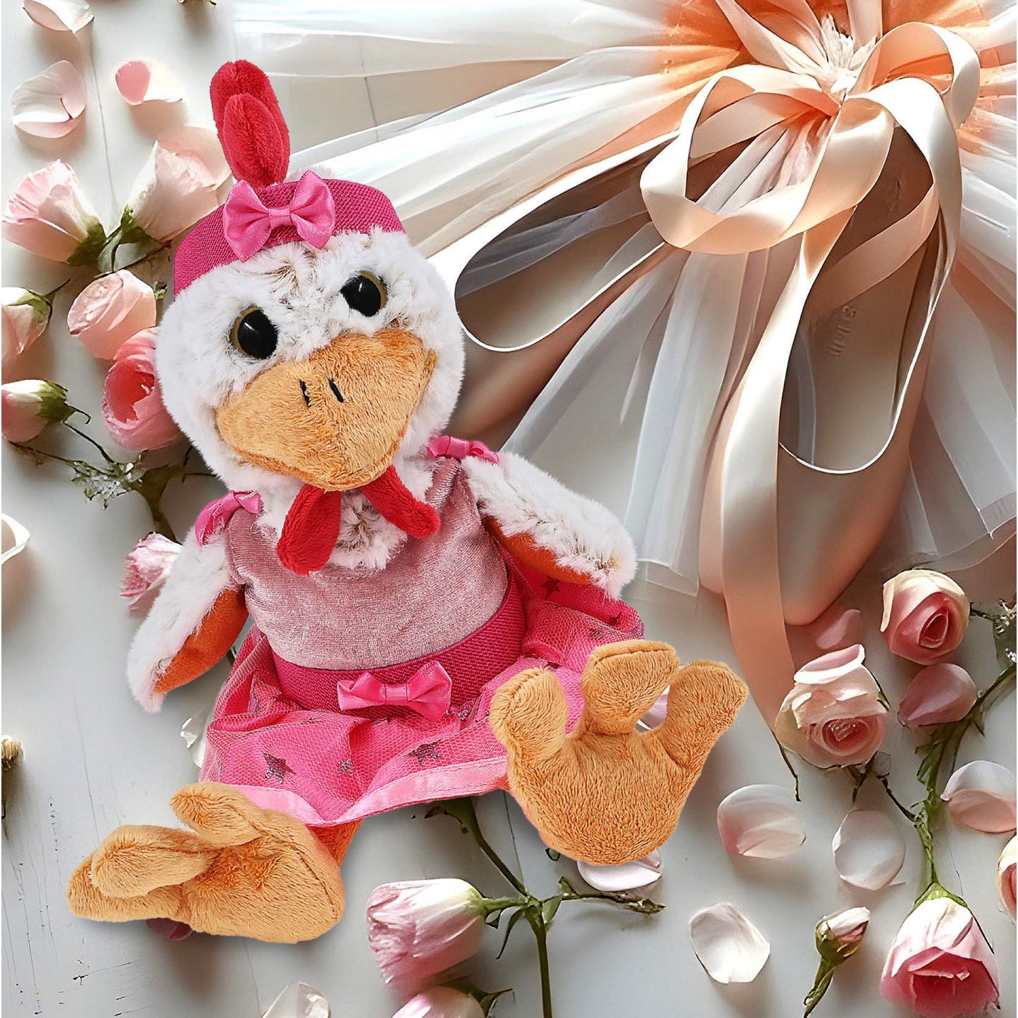 SUPER-SOFT PLUSH - SITTING ROOSTER BALLERINA