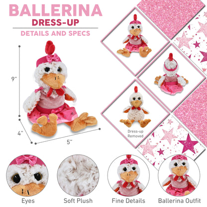 SUPER-SOFT PLUSH - SITTING ROOSTER BALLERINA