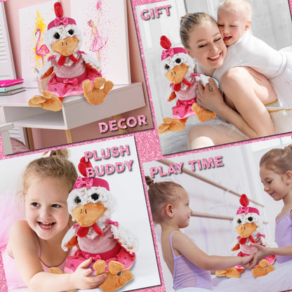 SUPER-SOFT PLUSH - SITTING ROOSTER BALLERINA