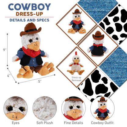 SUPER-SOFT PLUSH - SITTING ROOSTER COWBOY DRESS UP