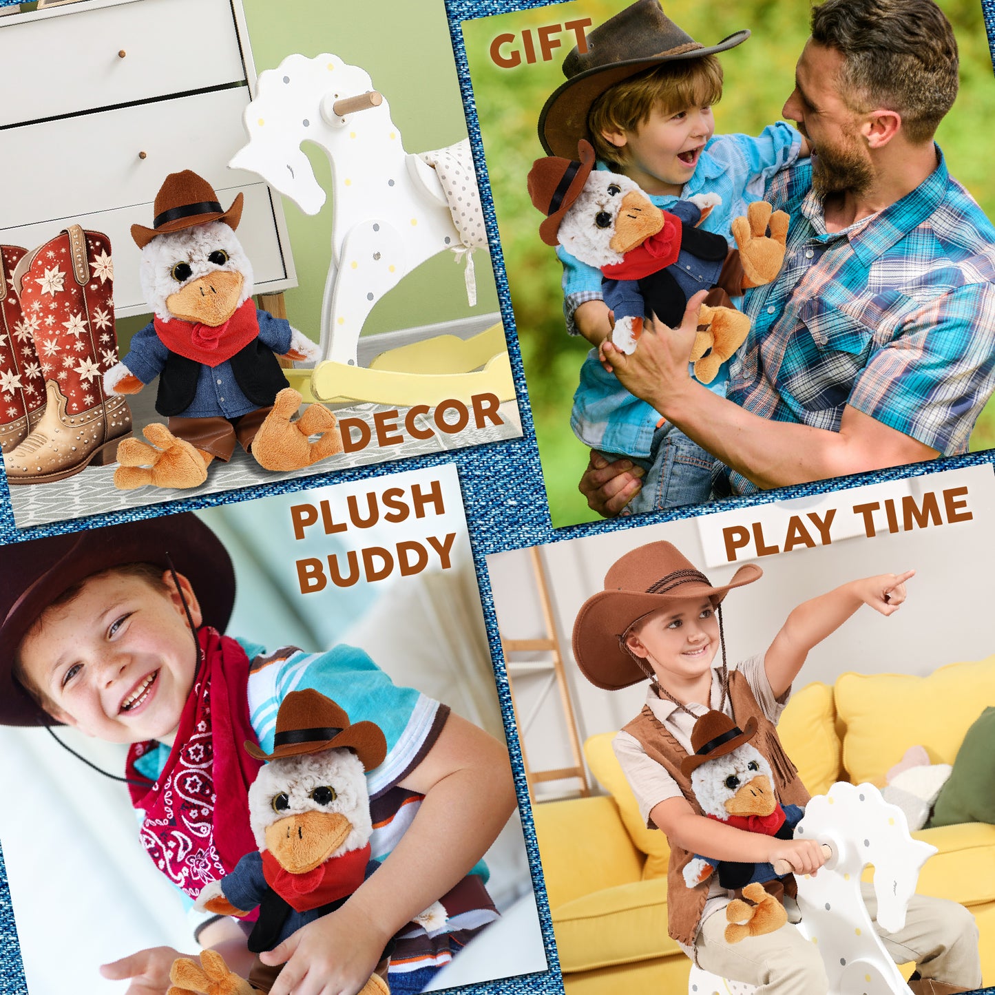 SUPER-SOFT PLUSH - SITTING ROOSTER COWBOY DRESS UP