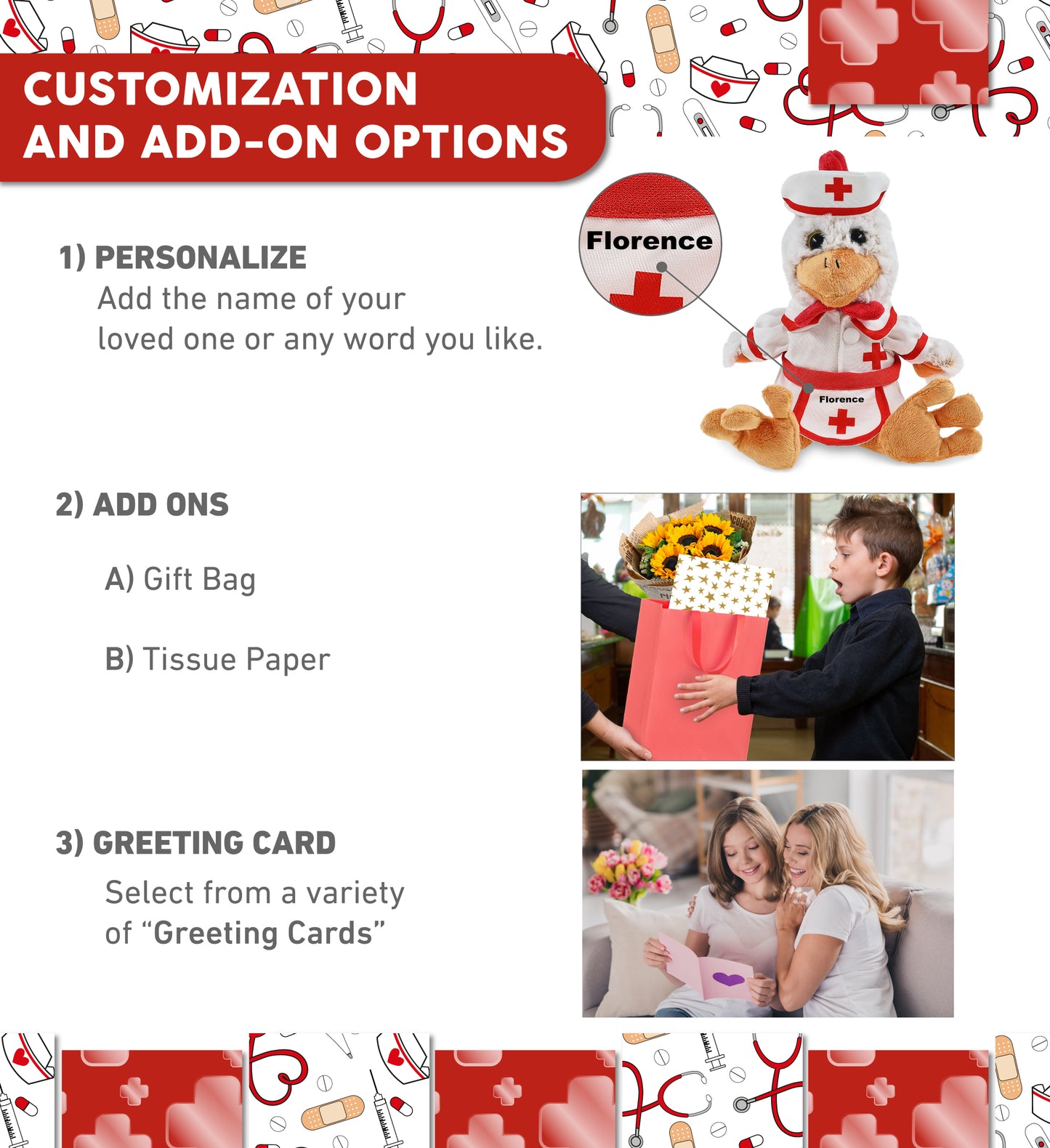 SUPER-SOFT PLUSH - SITTING ROOSTER With NURSE Dress-Up