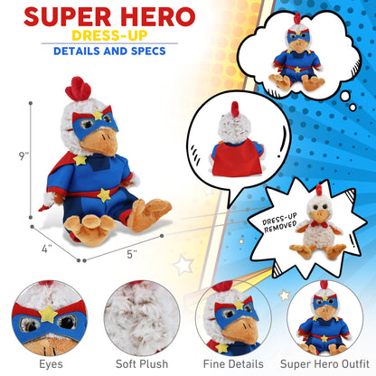 SUPER-SOFT PLUSH - SITTING ROOSTER SUPER HERO
