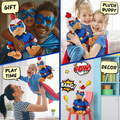 SUPER-SOFT PLUSH - SITTING ROOSTER SUPER HERO