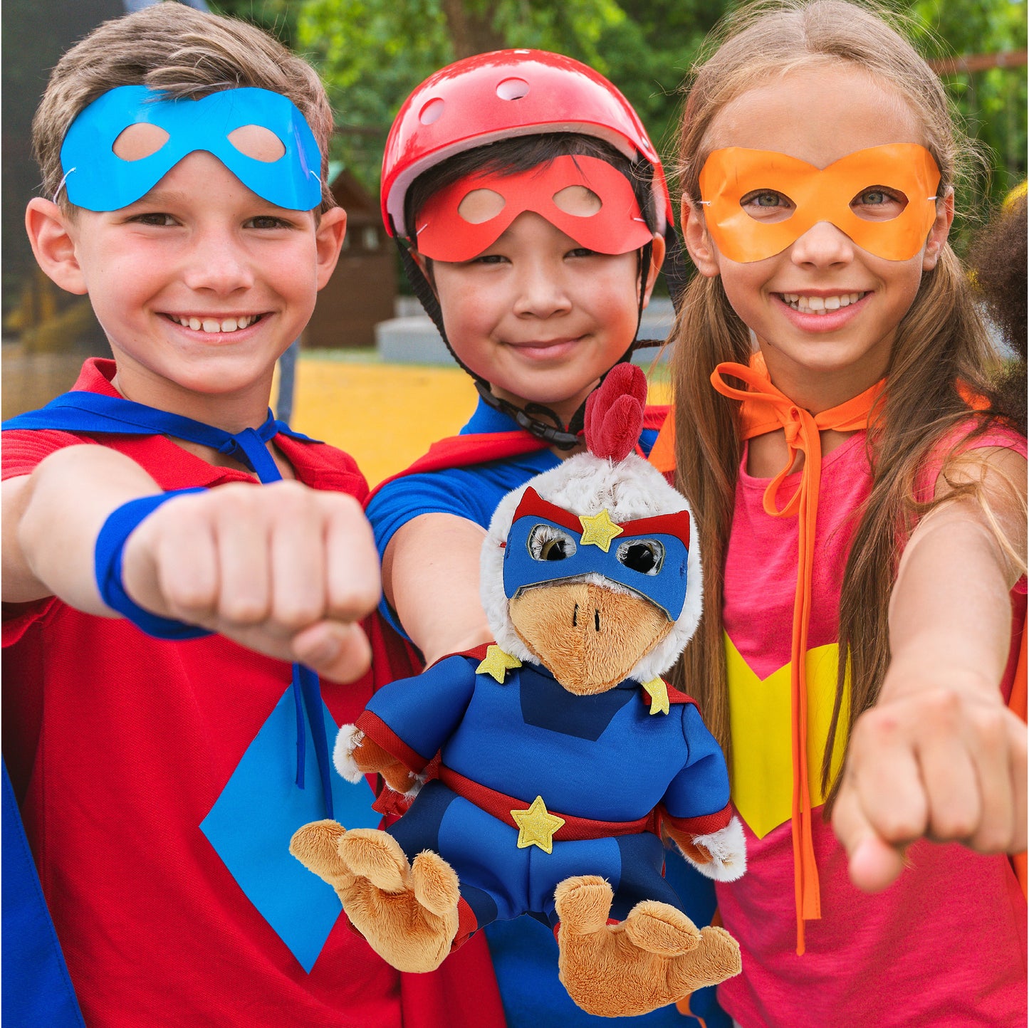 SUPER-SOFT PLUSH - SITTING ROOSTER SUPER HERO