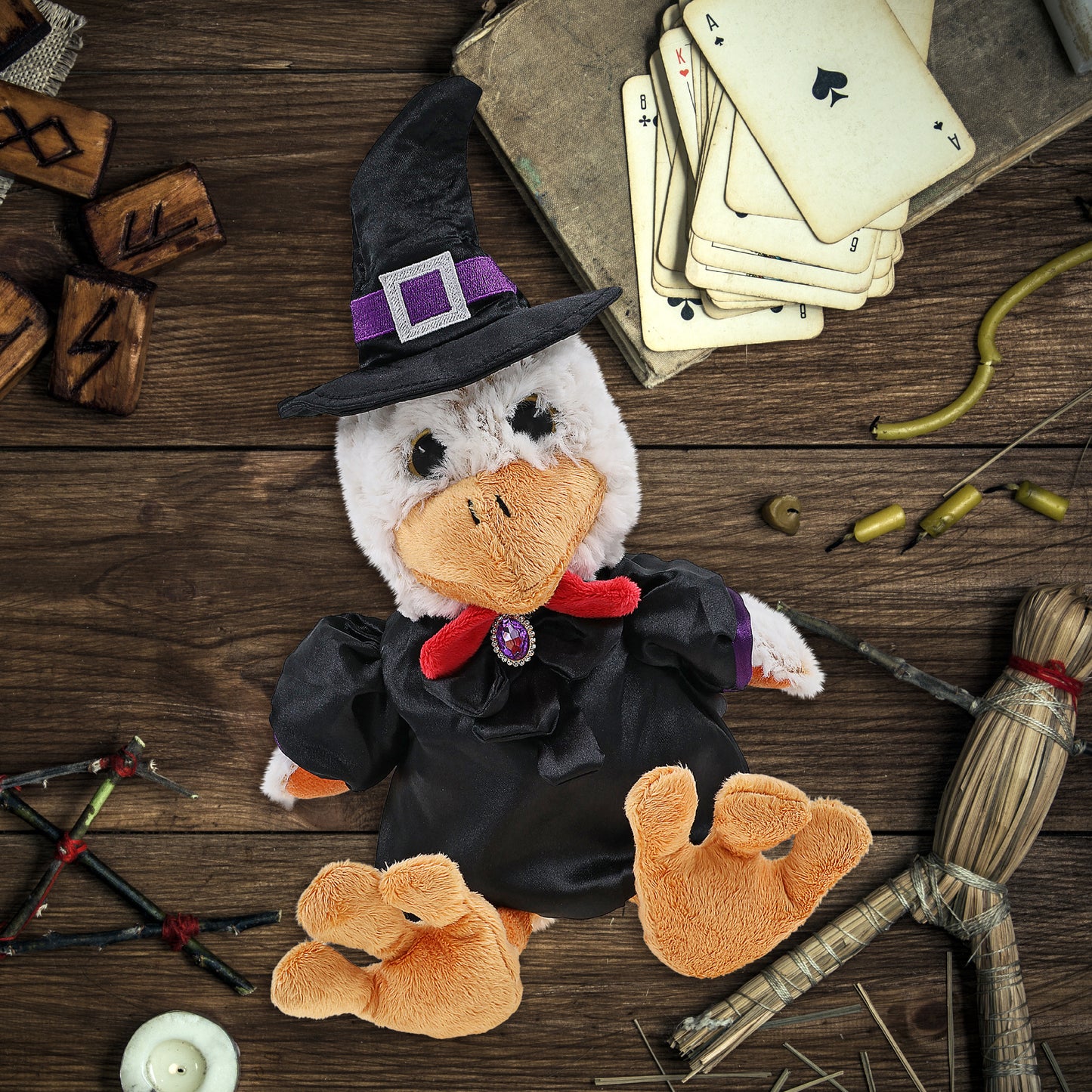 SUPER-SOFT PLUSH - SITTING ROOSTER WITCH