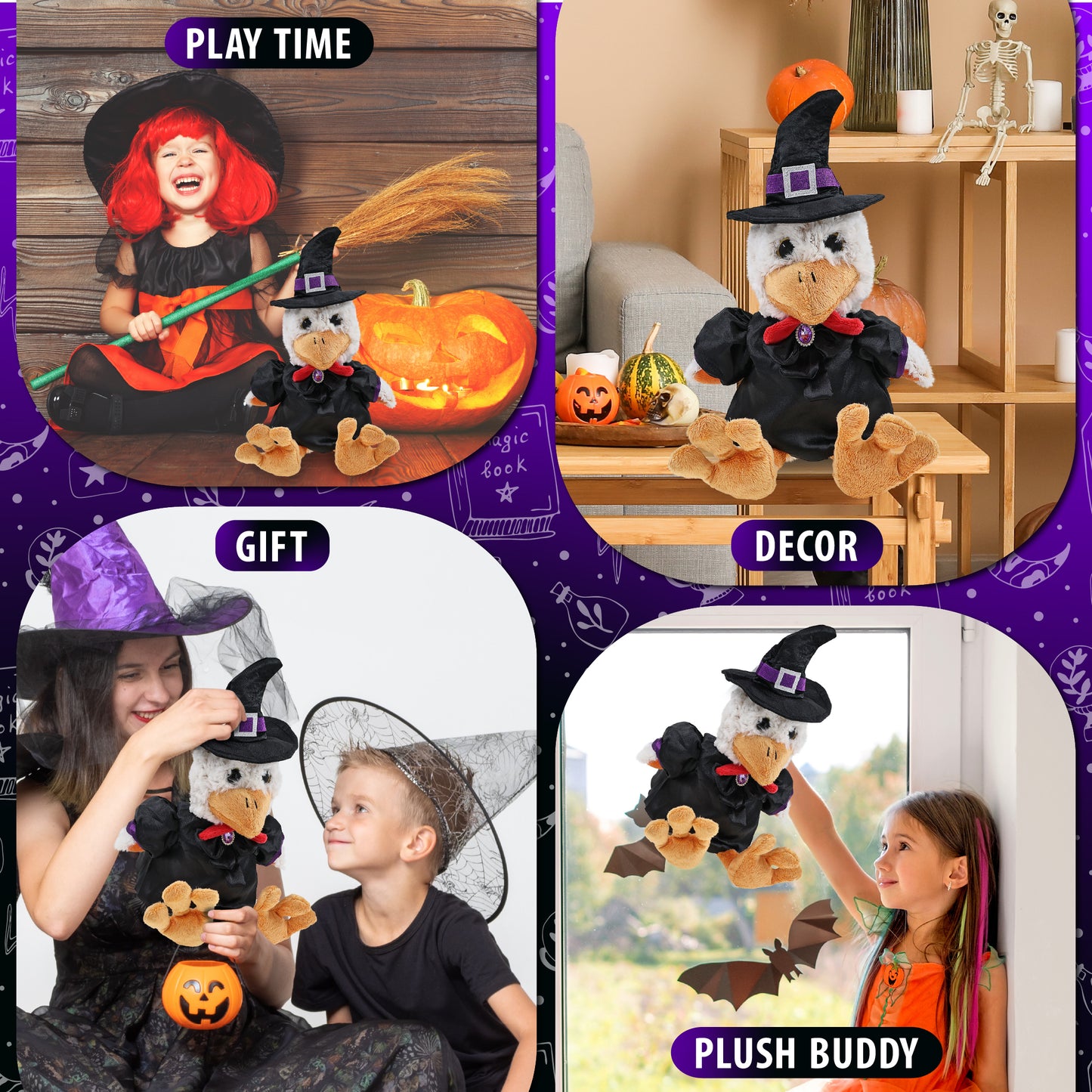 SUPER-SOFT PLUSH - SITTING ROOSTER WITCH