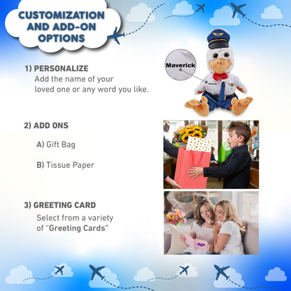 SUPER-SOFT PLUSH - SITTING ROOSTER WITH PILOT DRESS UP