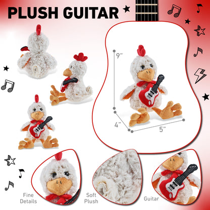 SUPER-SOFT PLUSH - SITTING ROOSTER WITH GUITAR ADD ON