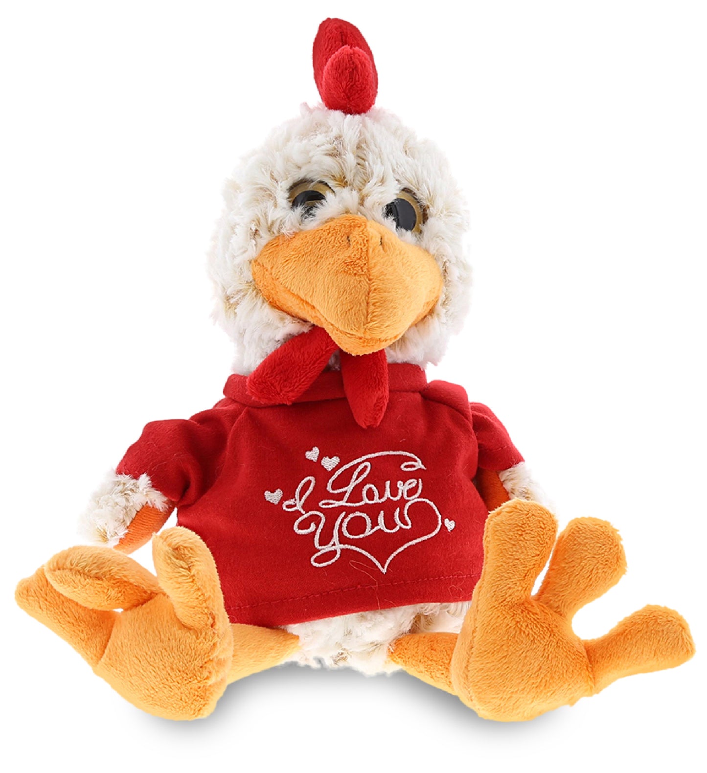 PLUSH I LOVE YOU RED SHIRT- SUPER-SOFT PLUSH - SITTING ROOSTER