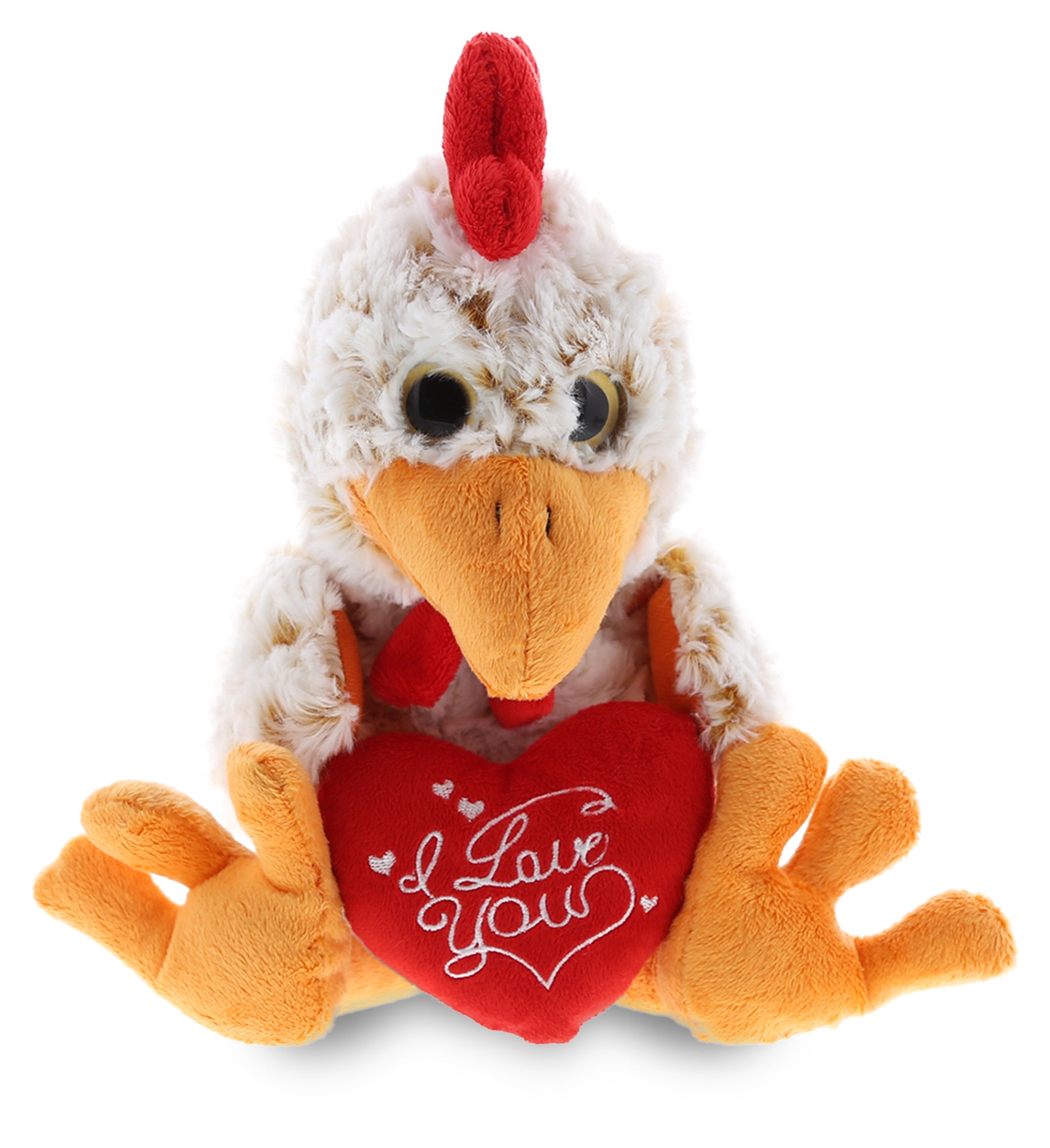 PLUSH I LOVE YOU RED HEART - SUPER-SOFT PLUSH - SITTING ROOSTER