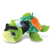 DolliBu Happy Easter Soft Plush Green Pirate Sea Turtle with Carrot - 10.5 Inch
