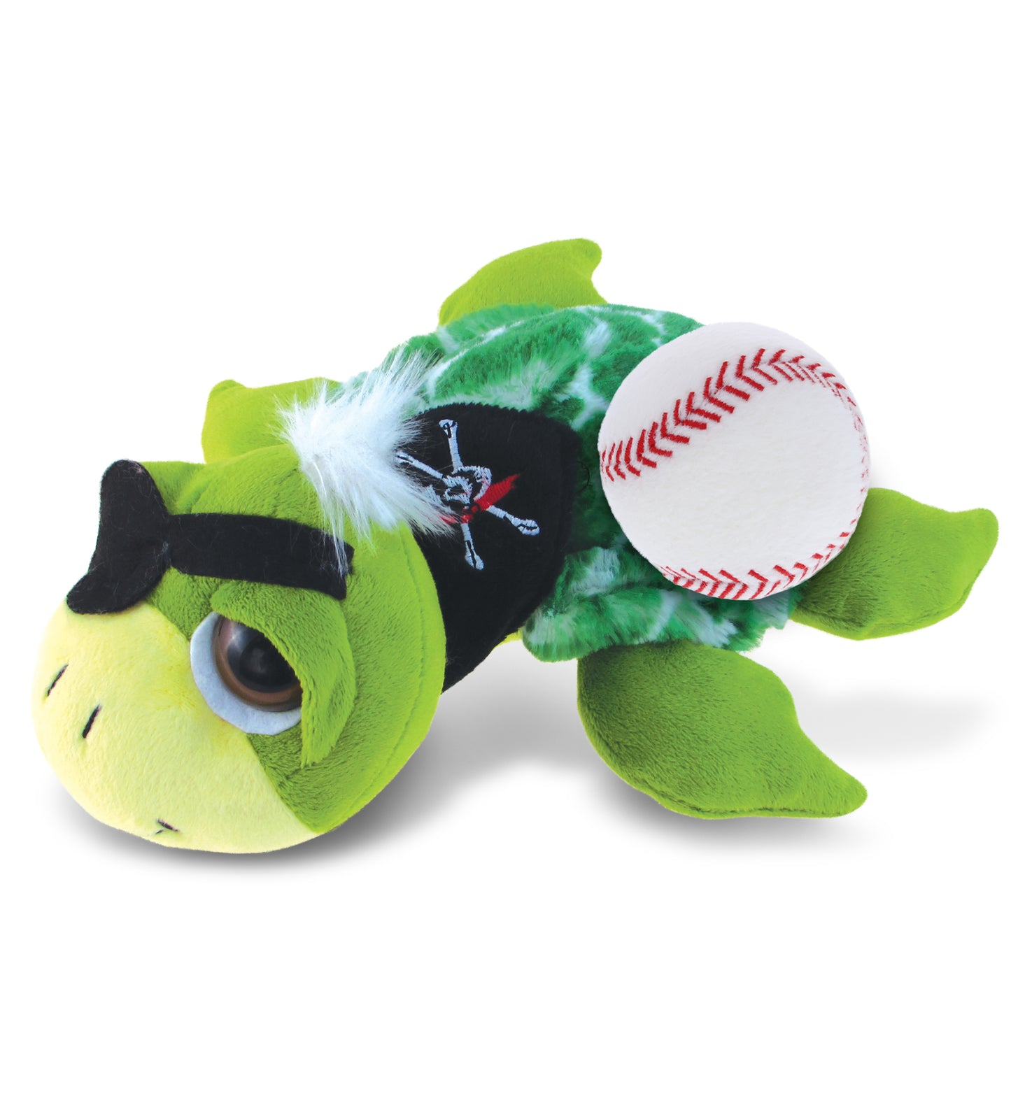 PLUSH BASEBALL - SUPER-SOFT PLUSH - GREEN PIRATE SEA TURTLE