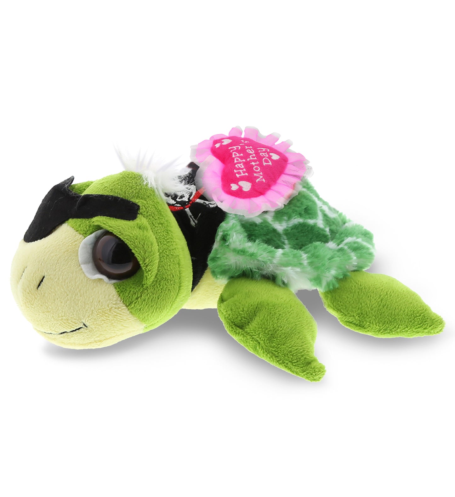 PLUSH MOTHERS DAY HEART - SUPER-SOFT PLUSH - GREEN PIRATE SEA TURTLE