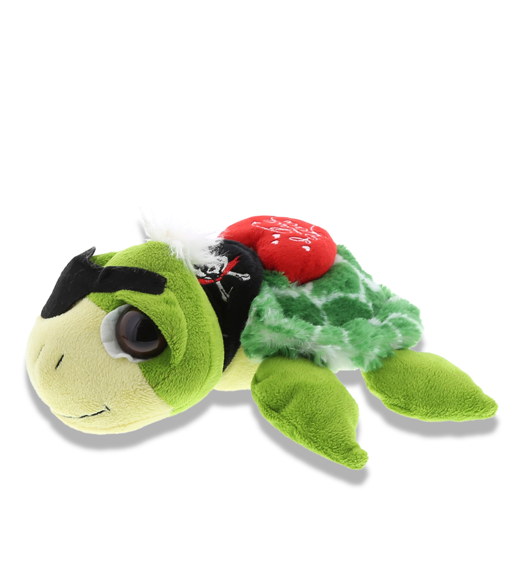 PLUSH I LOVE YOU RED HEART - SUPER-SOFT PLUSH - GREEN PIRATE SEA TURTLE