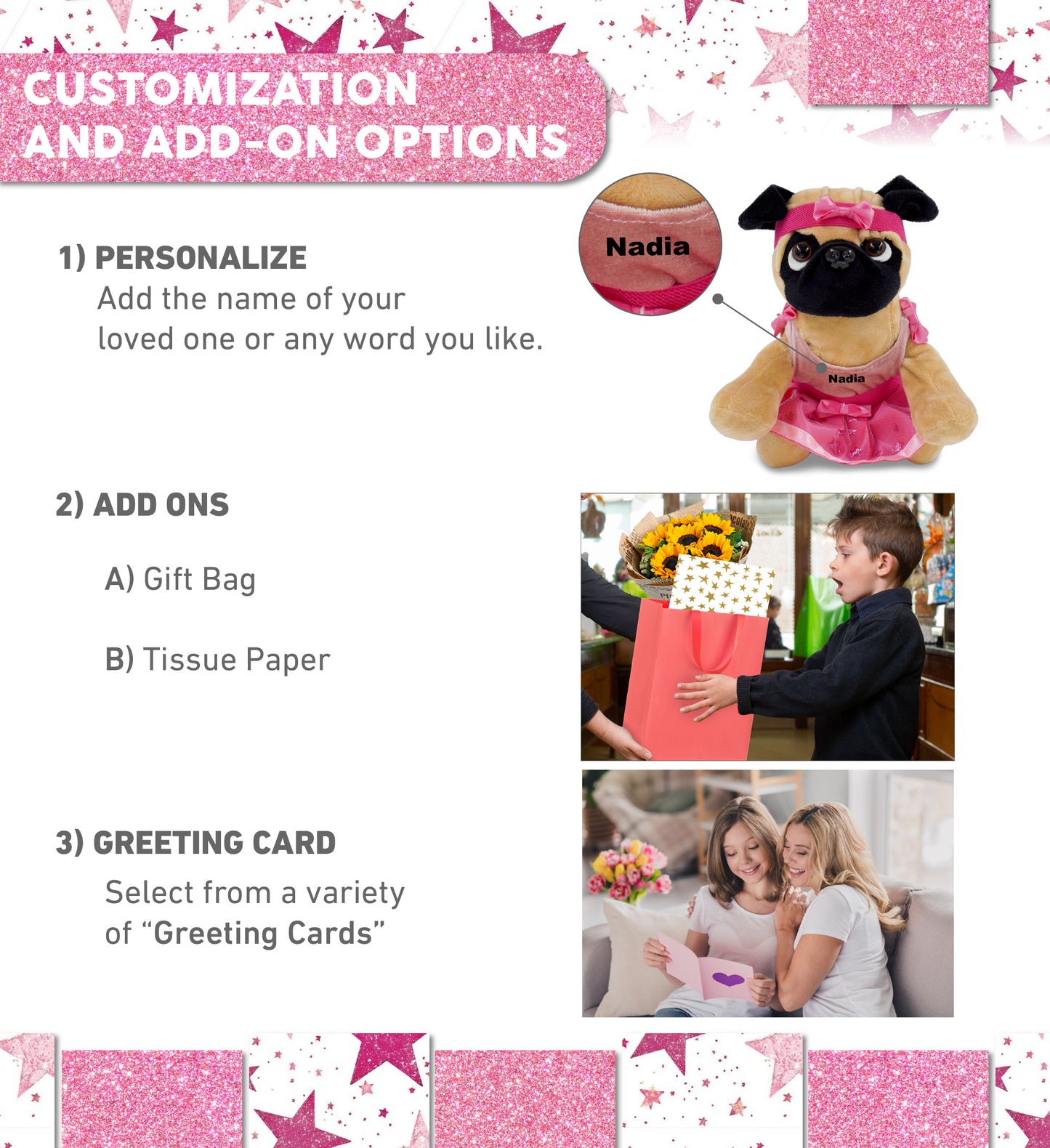 PLUSH - PUG DOG 8" Ballerina