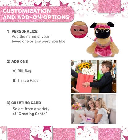 PLUSH - PUG DOG 8" Ballerina