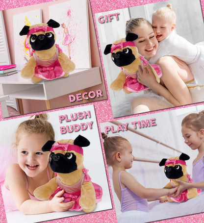 PLUSH - PUG DOG 8" Ballerina