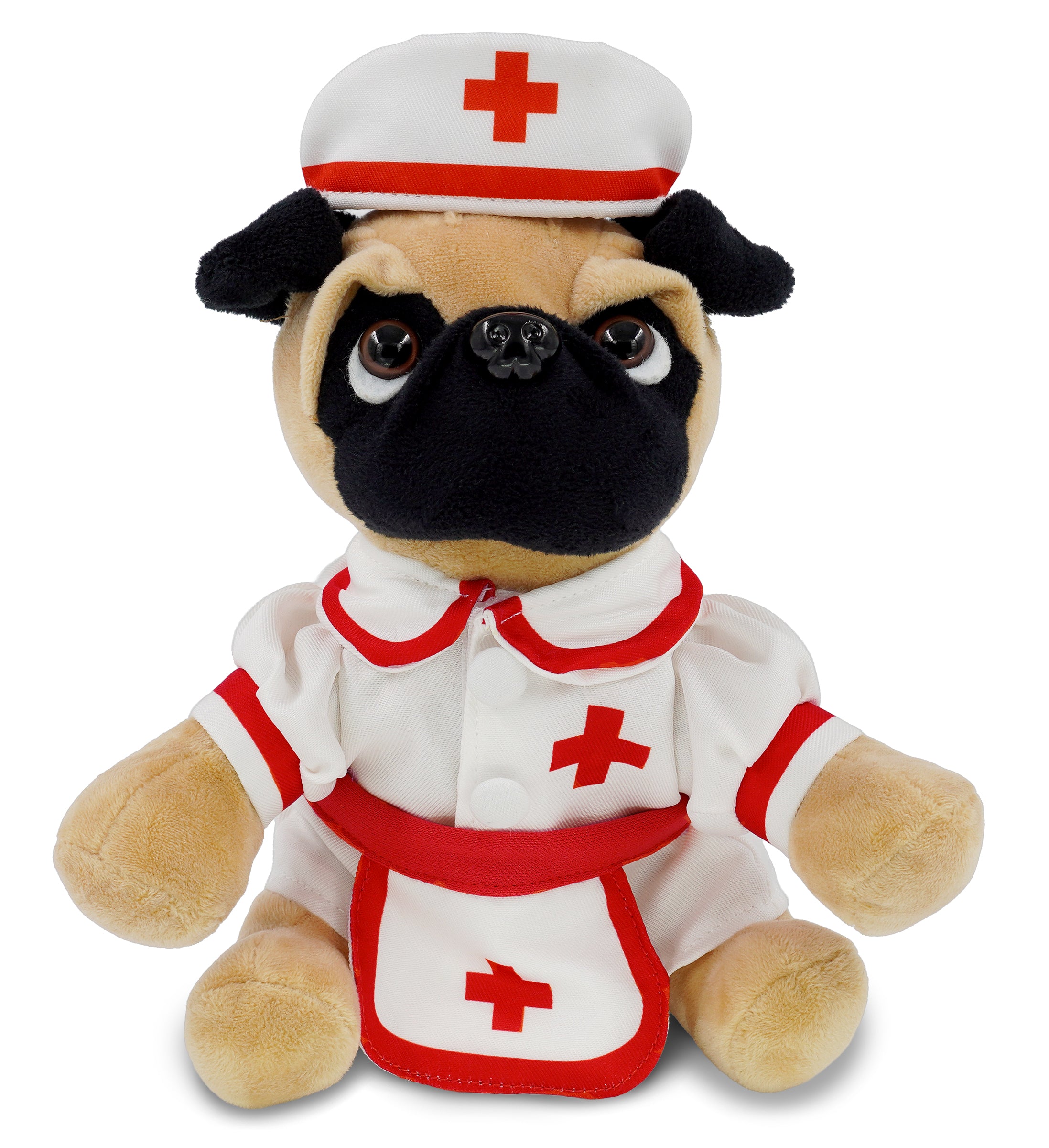 PLUSH - PUG DOG 8" NURSE DRESS UP