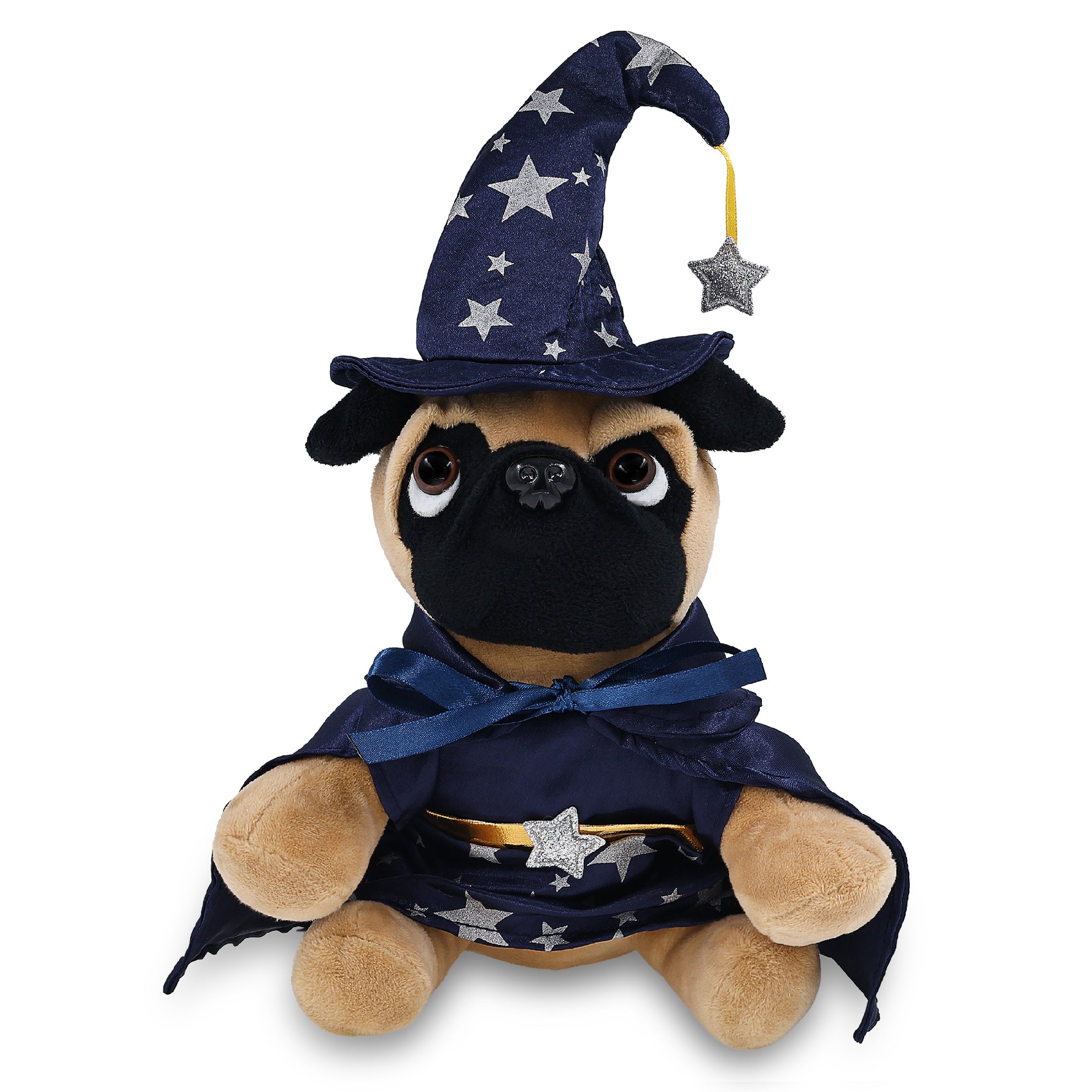 PLUSH - PUG DOG 8" WITH WIZARD DRESS UP