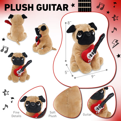 PLUSH - PUG DOG 8" WITH GUITAR ADD ON