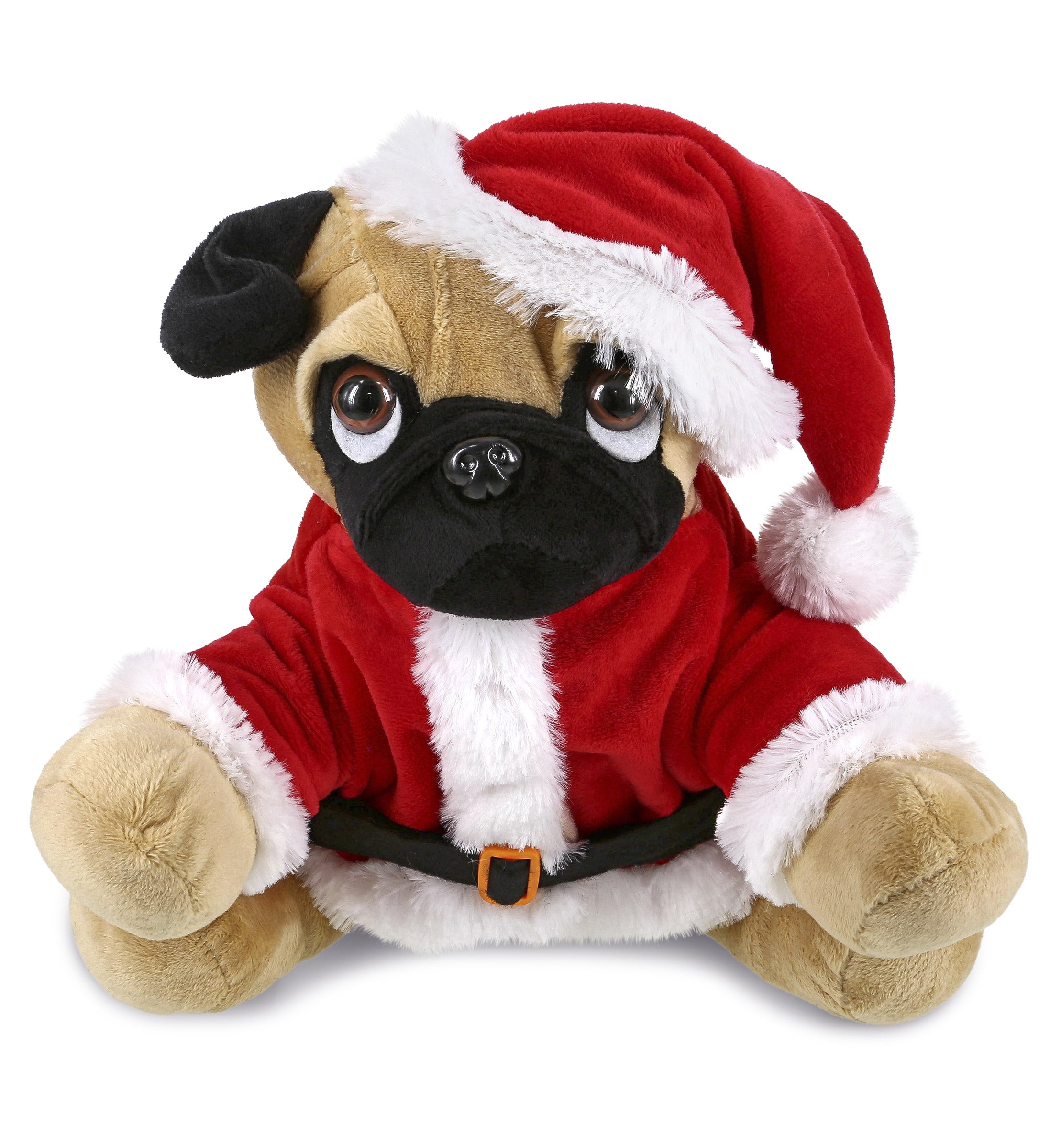 PLUSH SANTA - PLUSH - PUG DOG 8"