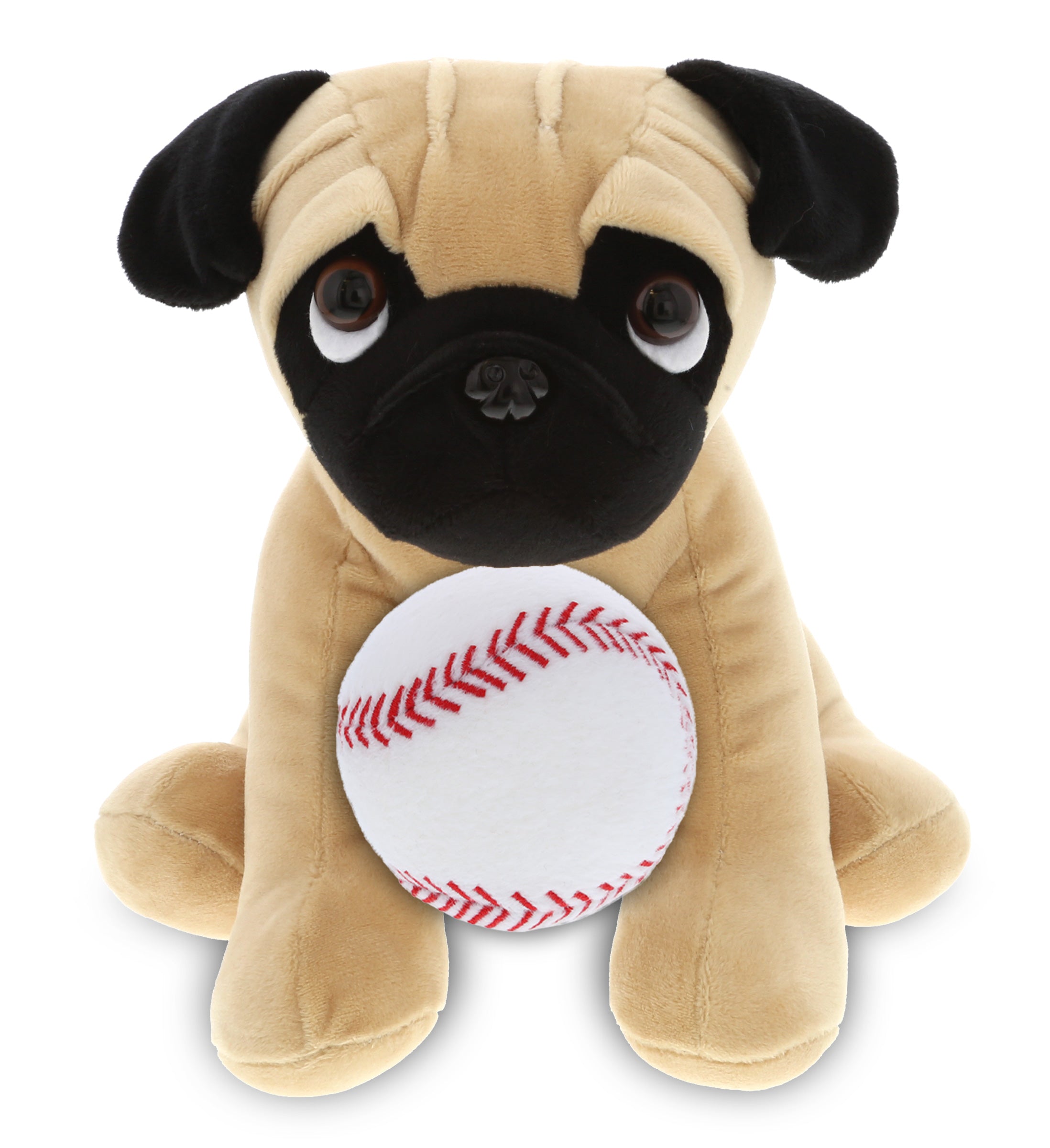 PLUSH BASEBALL - PLUSH - PUG DOG 8"