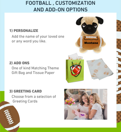 PLUSH - PUG DOG 8" With Football Plush