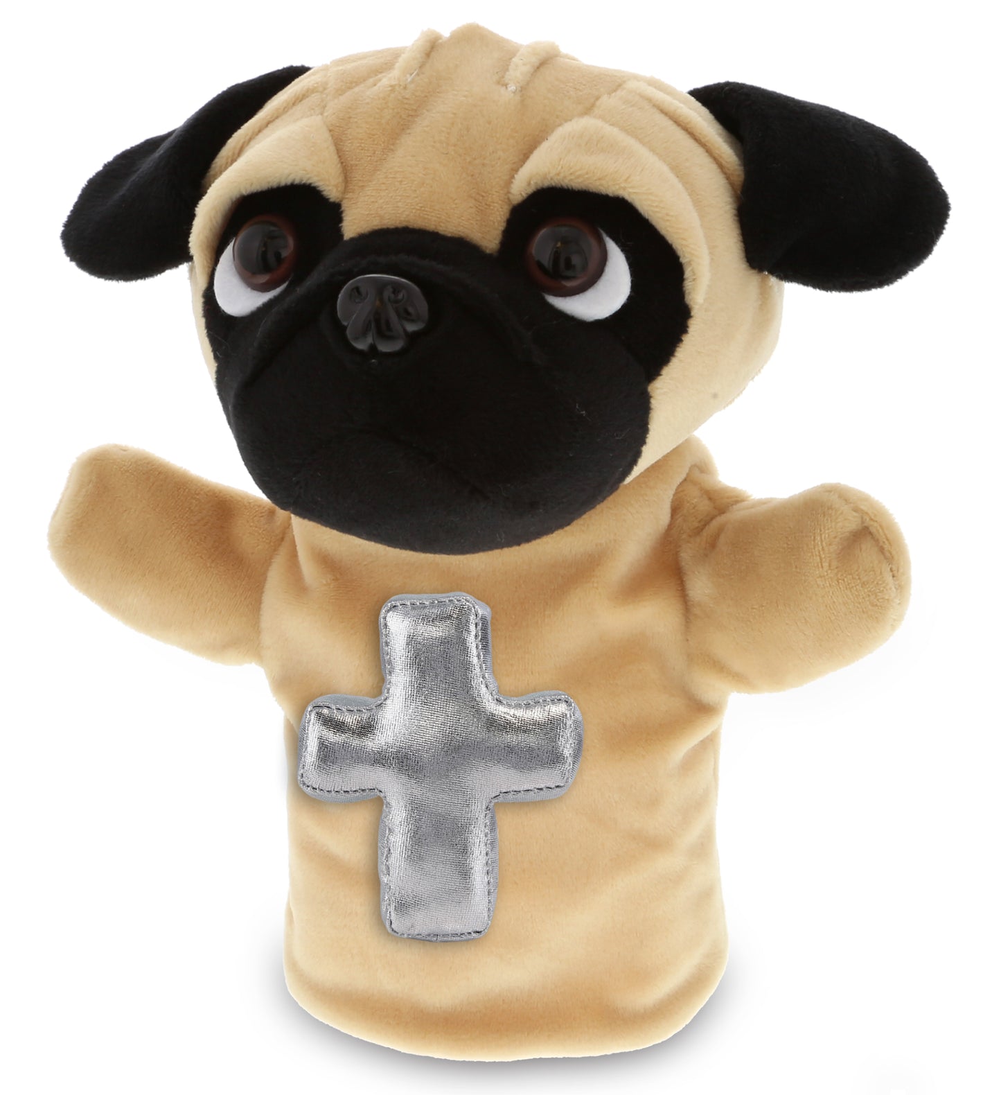 PLUSH CROSS - PLUSH HAND PUPPET - PUG DOG