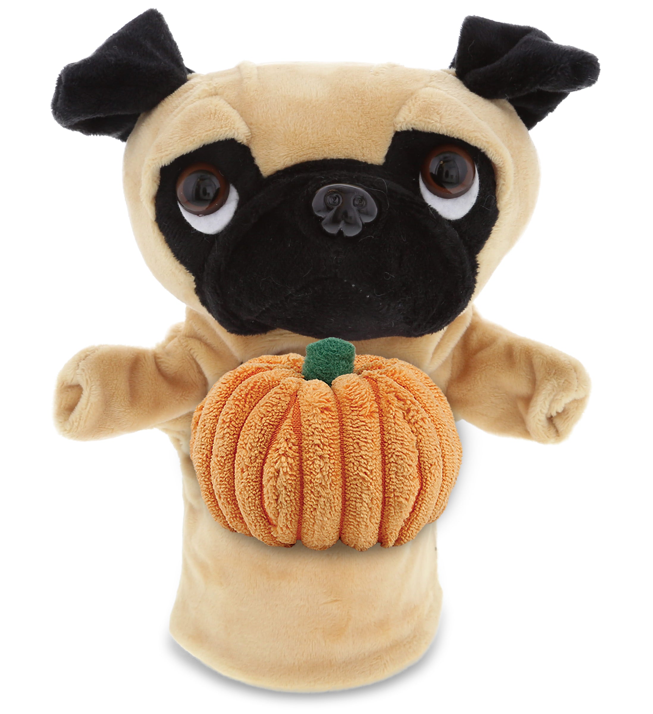 PLUSH PUMPKIN - PLUSH HAND PUPPET - PUG DOG